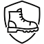 SafeStep industrial safety protection icon, signifying certified steel toe and puncture-resistant construction for heavy-duty work environments.