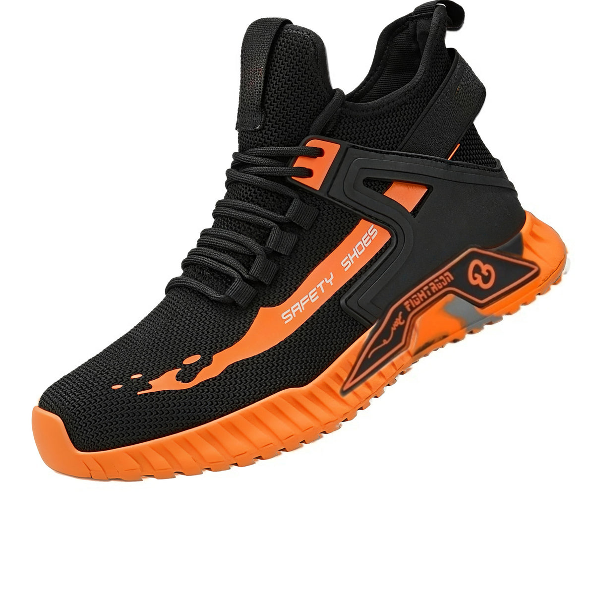 SafeStep LITE Ignite Orange breathable steel toe work shoe side view