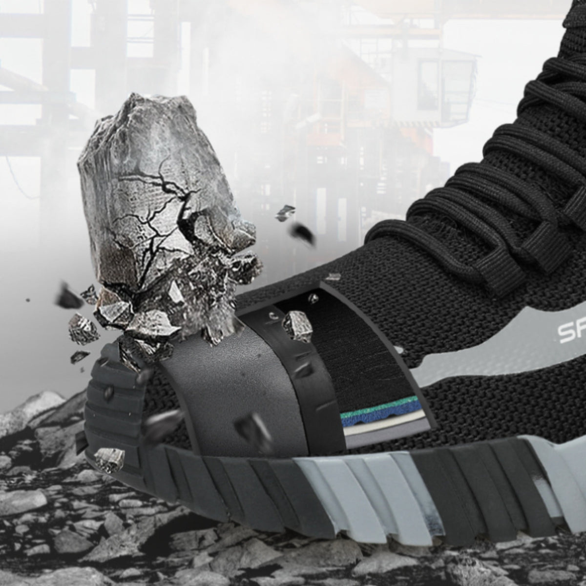 SafeStep LITE steel toe impact resistance test