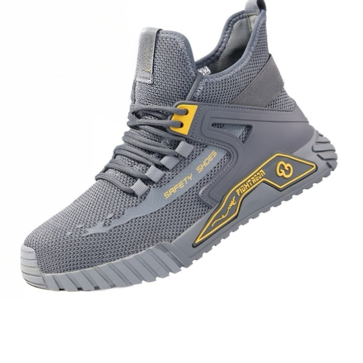SafeStep LITE Storm Grey breathable steel toe work shoe side view